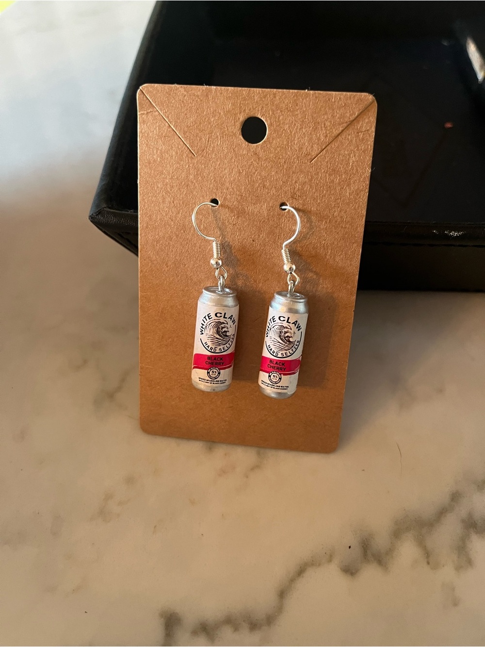 2/$15- White Claw Mini Can Earrings Black Cherry Handmade
